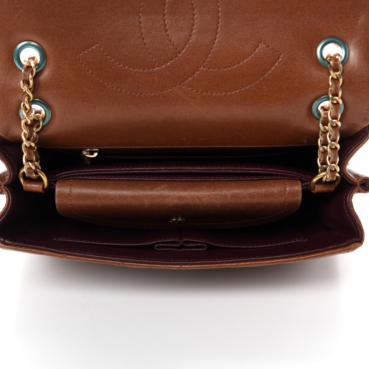 Lambskin Quilted Jumbo Coco Vintage Flap Brown