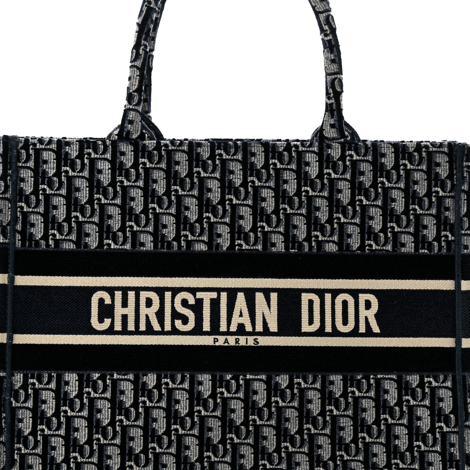 Christian Dior CHRISTIAN DIOR Oblique Velvet Medium Book Tote Blue Multicolor 8 of 12