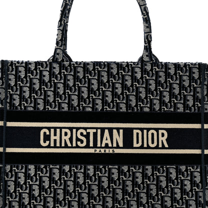 Christian Dior CHRISTIAN DIOR Oblique Velvet Medium Book Tote Blue Multicolor 8 of 12