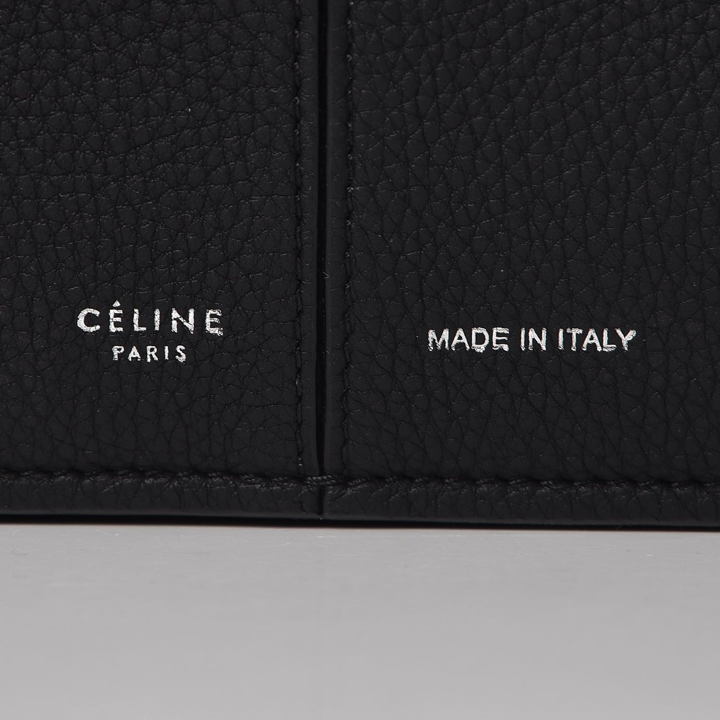 Baby Grained Calfskin Medium Tri-Fold Bag Black