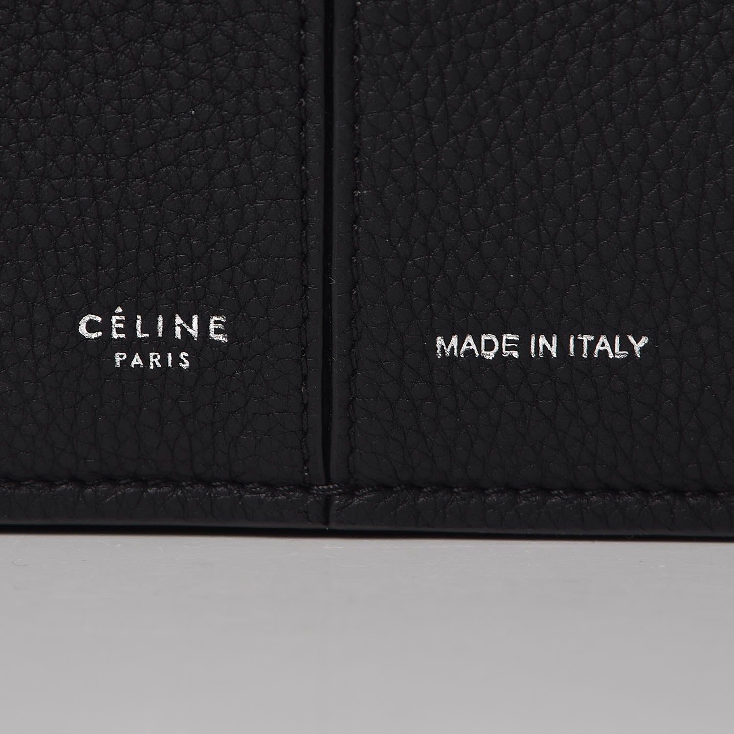 Celine Baby Grained Calfskin Medium Tri-Fold Bag Black 8 of 13