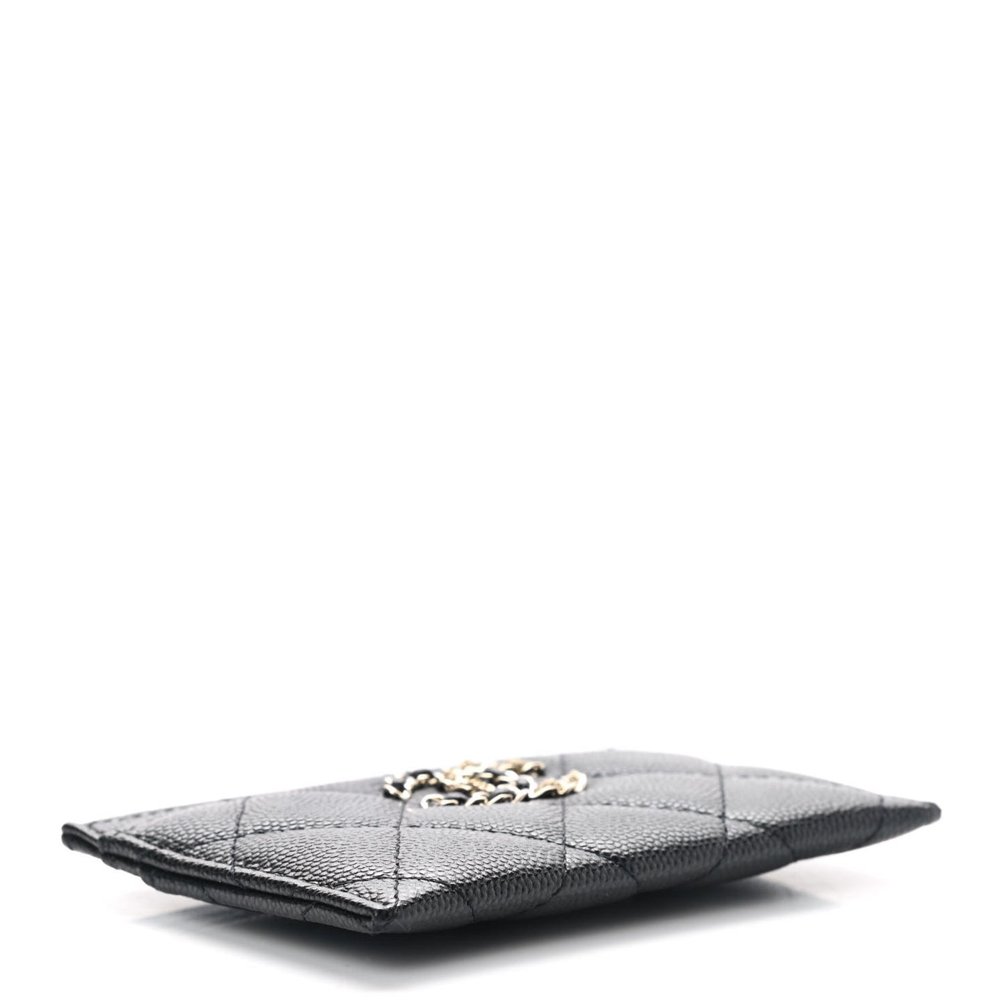 Caviar Quilted French New Wave Card Holder Black