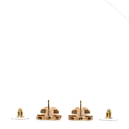 Chanel Metal Crystal Pearl CC Star Drop Earrings Gold Pearly White 3 of 5