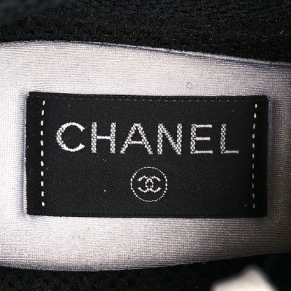 Chanel Mesh Suede Calfskin Womens CC Sneakers 38 White Black Pink 8 of 10