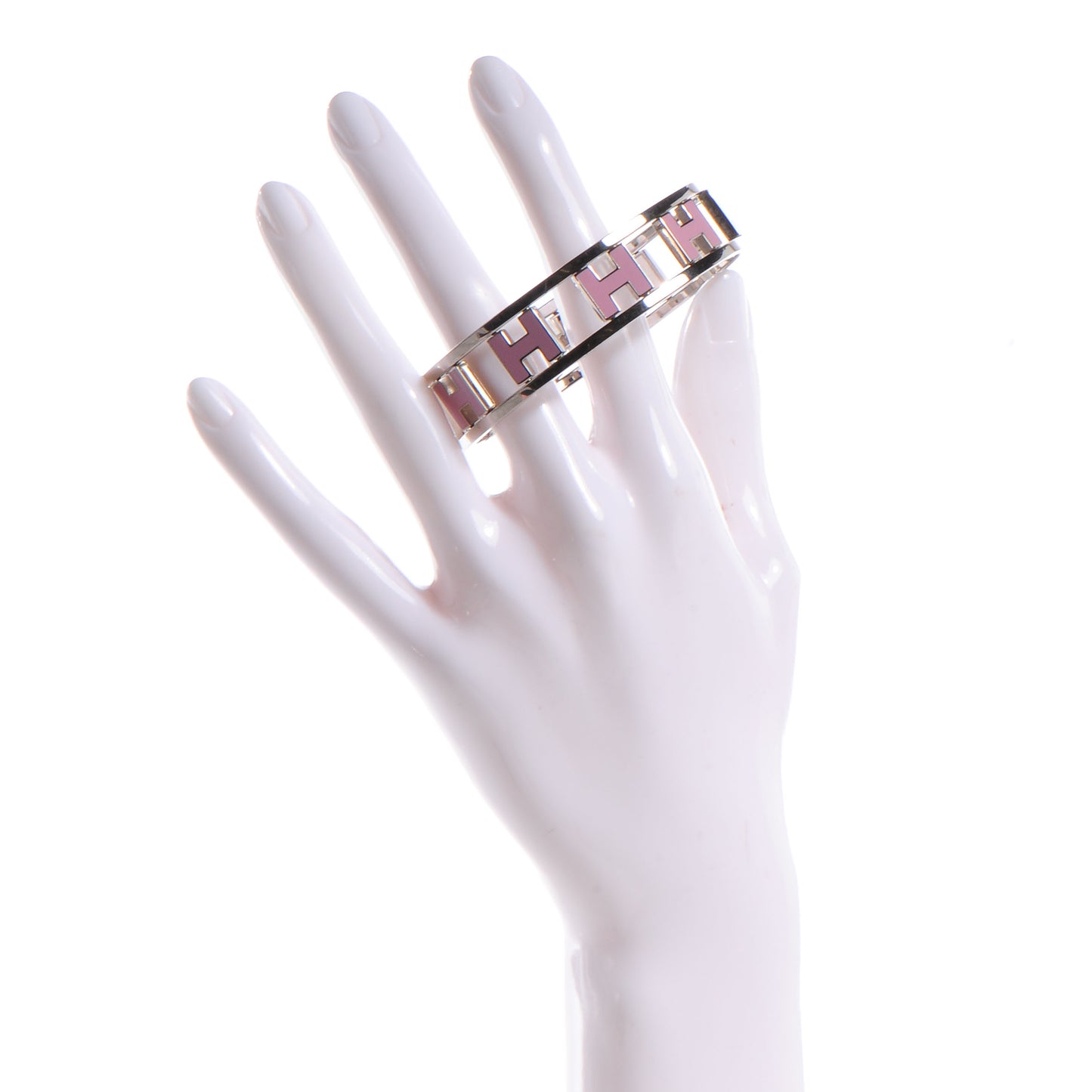 Reversible H Bracelet Pink and Silver