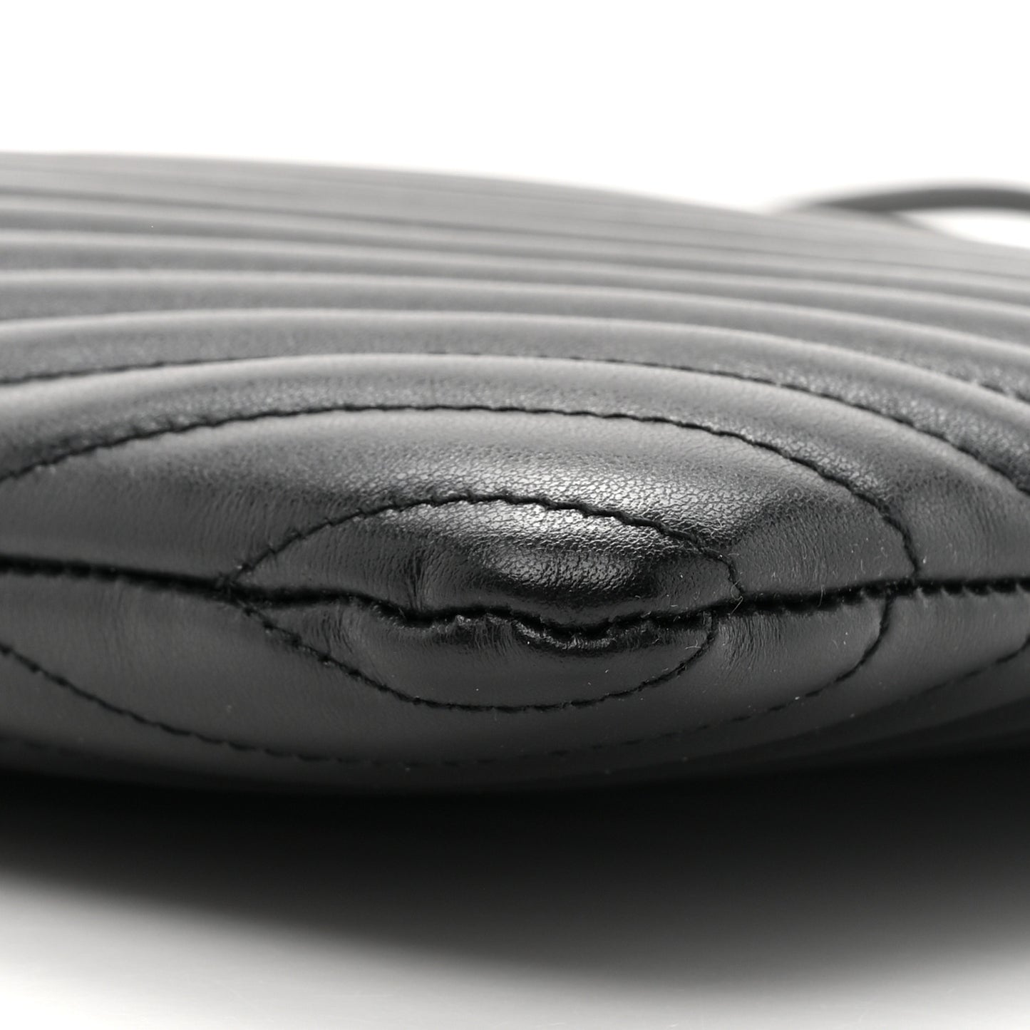 Calfskin Matelasse Chevron Monogram Document Holder Black