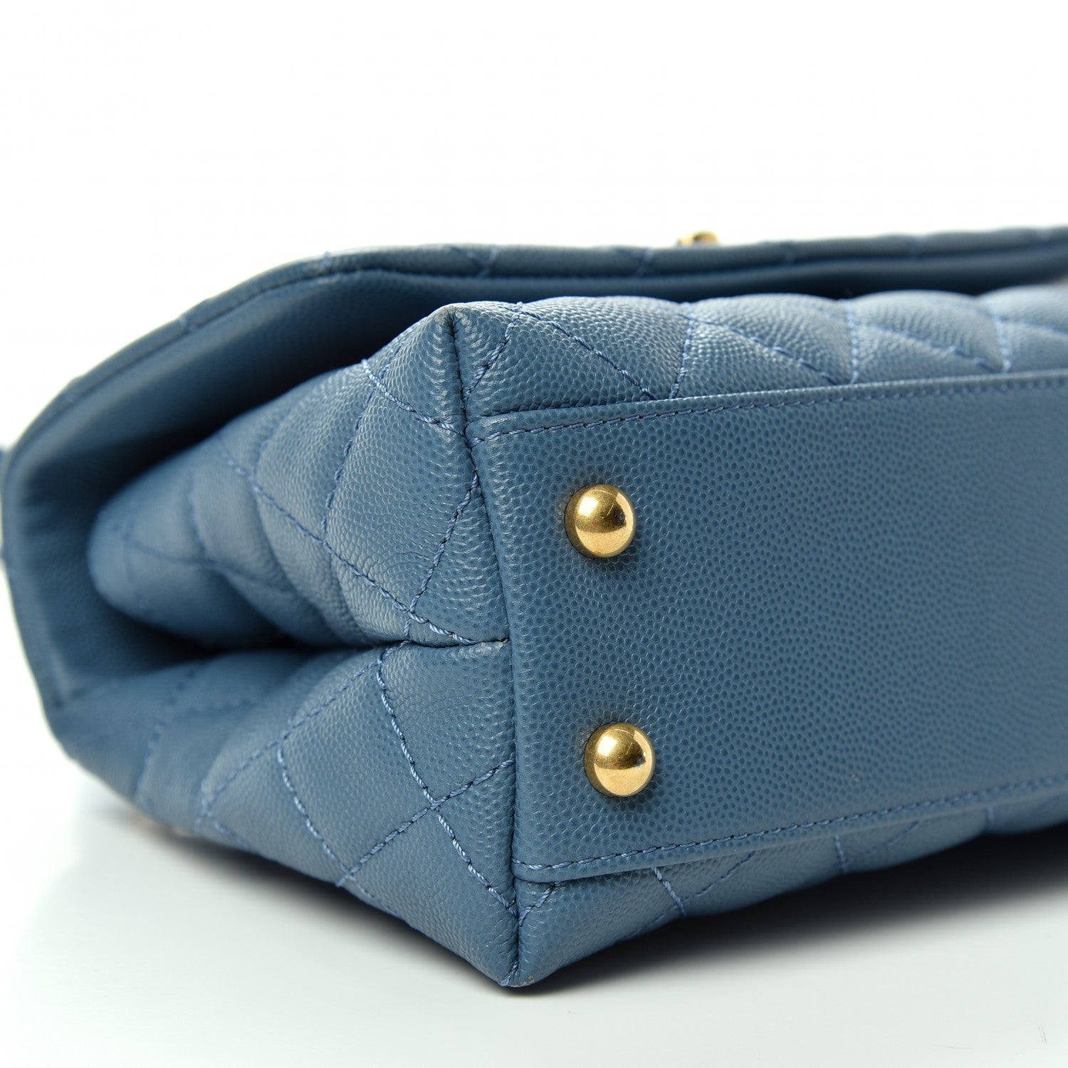 Chanel Caviar Quilted Mini Coco Handle Flap Blue 6 of 10