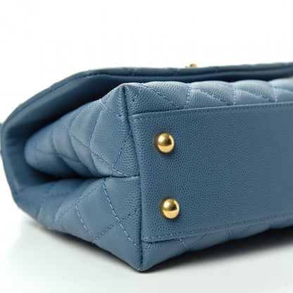 Chanel Caviar Quilted Mini Coco Handle Flap Blue 6 of 10