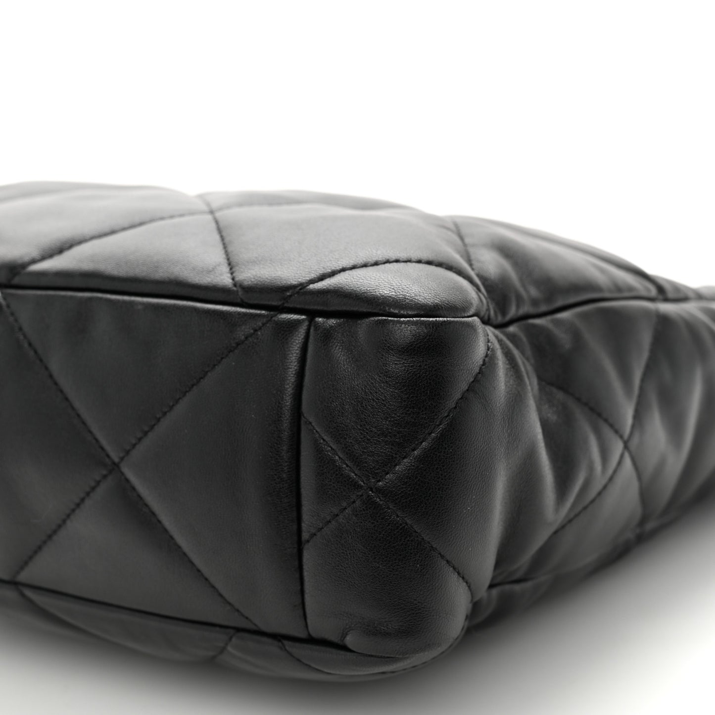 Lambskin Quilted Chanel 19 Shopping Bag Black
