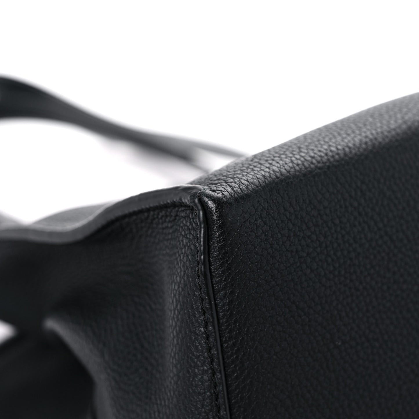 Grained Calfskin Small Cushion Tote Black