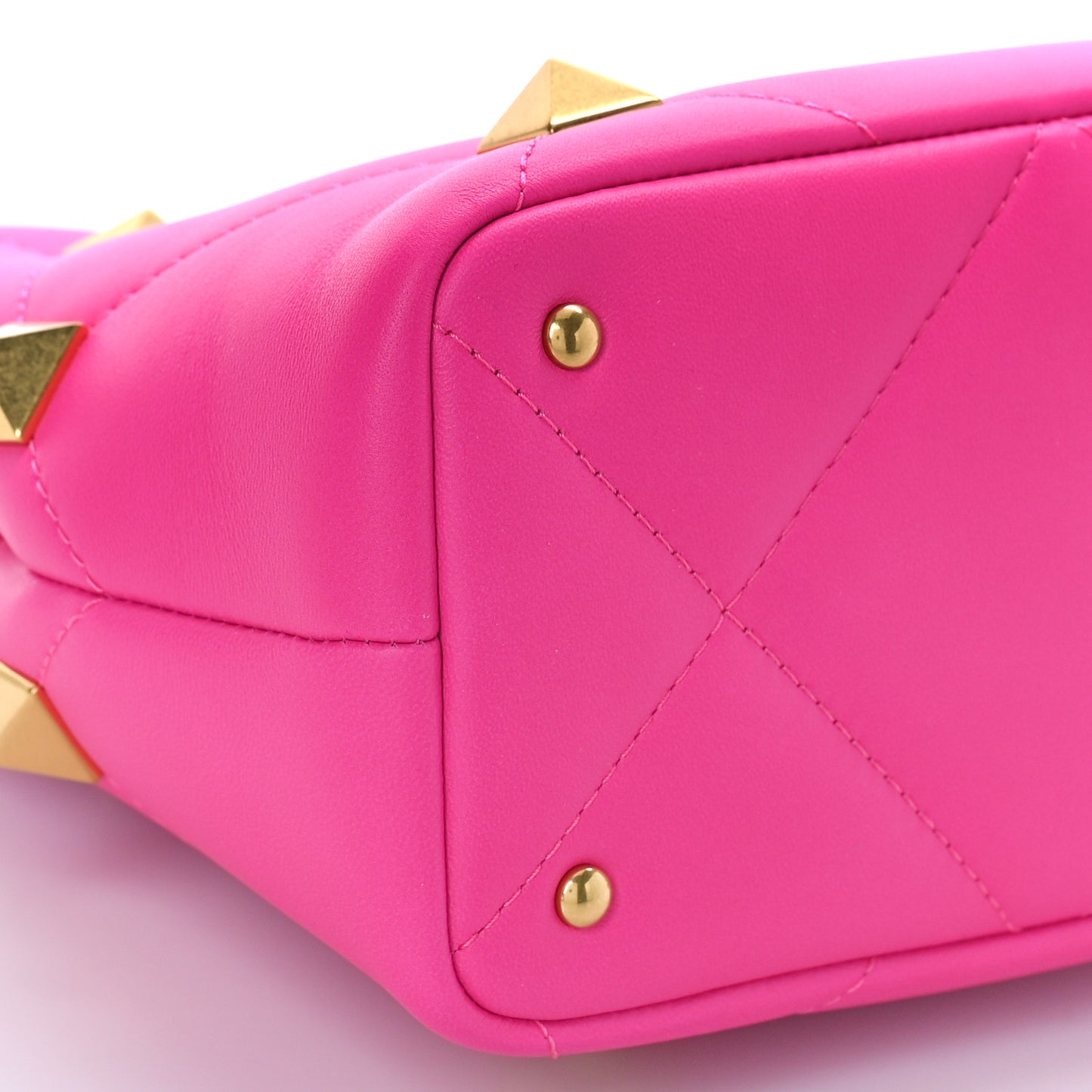 Nappa Small Roman Stud The Handle Bag Pink PP