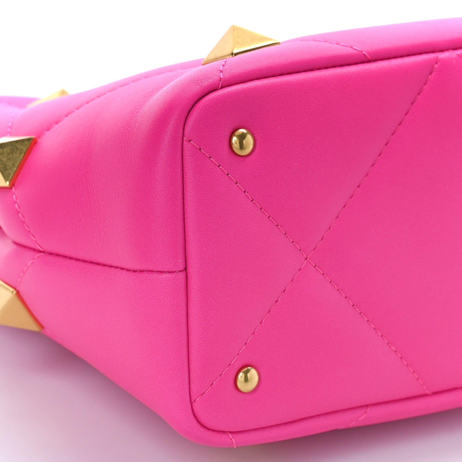 Valentino Garavani Nappa Small Roman Stud The Handle Bag Pink PP 7 of 8