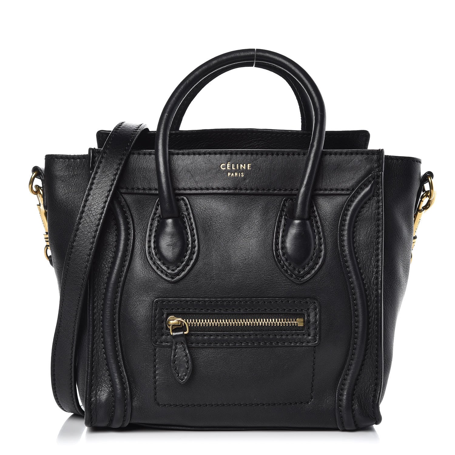 Celine Smooth Calfskin Nano Luggage Black 1 of 12