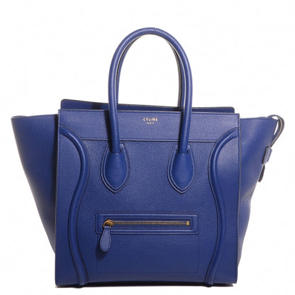 Celine Drummed Calfskin Mini Luggage Indigo 1 of 9