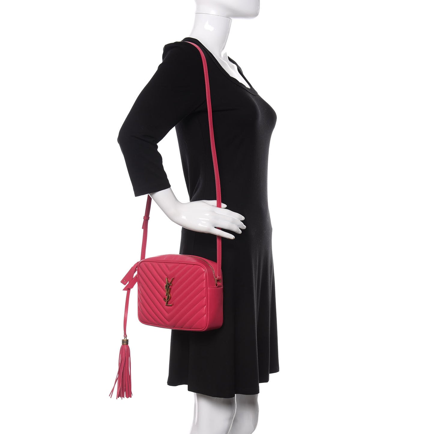 Calfskin Matelasse Monogram Lou Camera Bag Fuxia