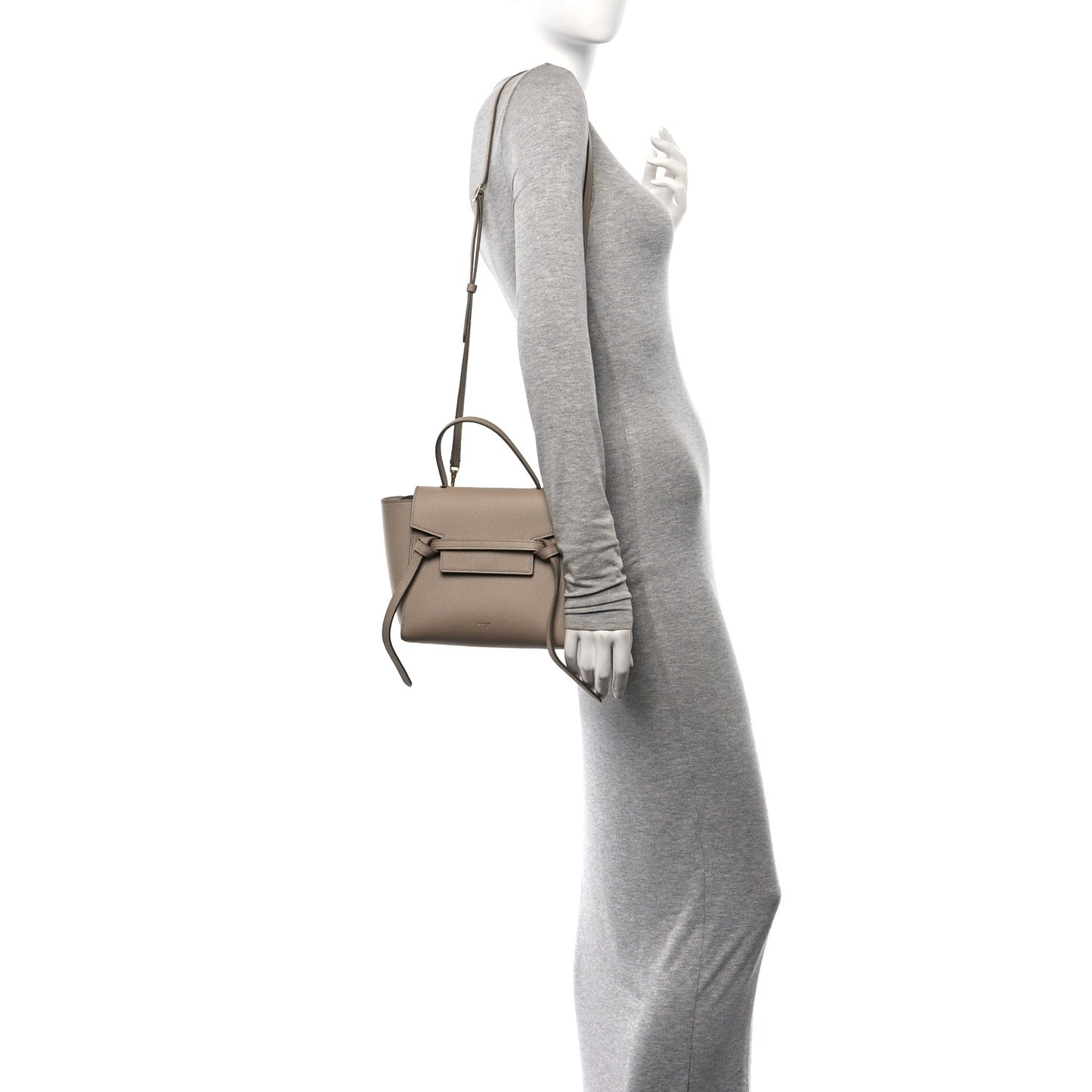 Grained Calfskin Nano Belt Bag Light Taupe