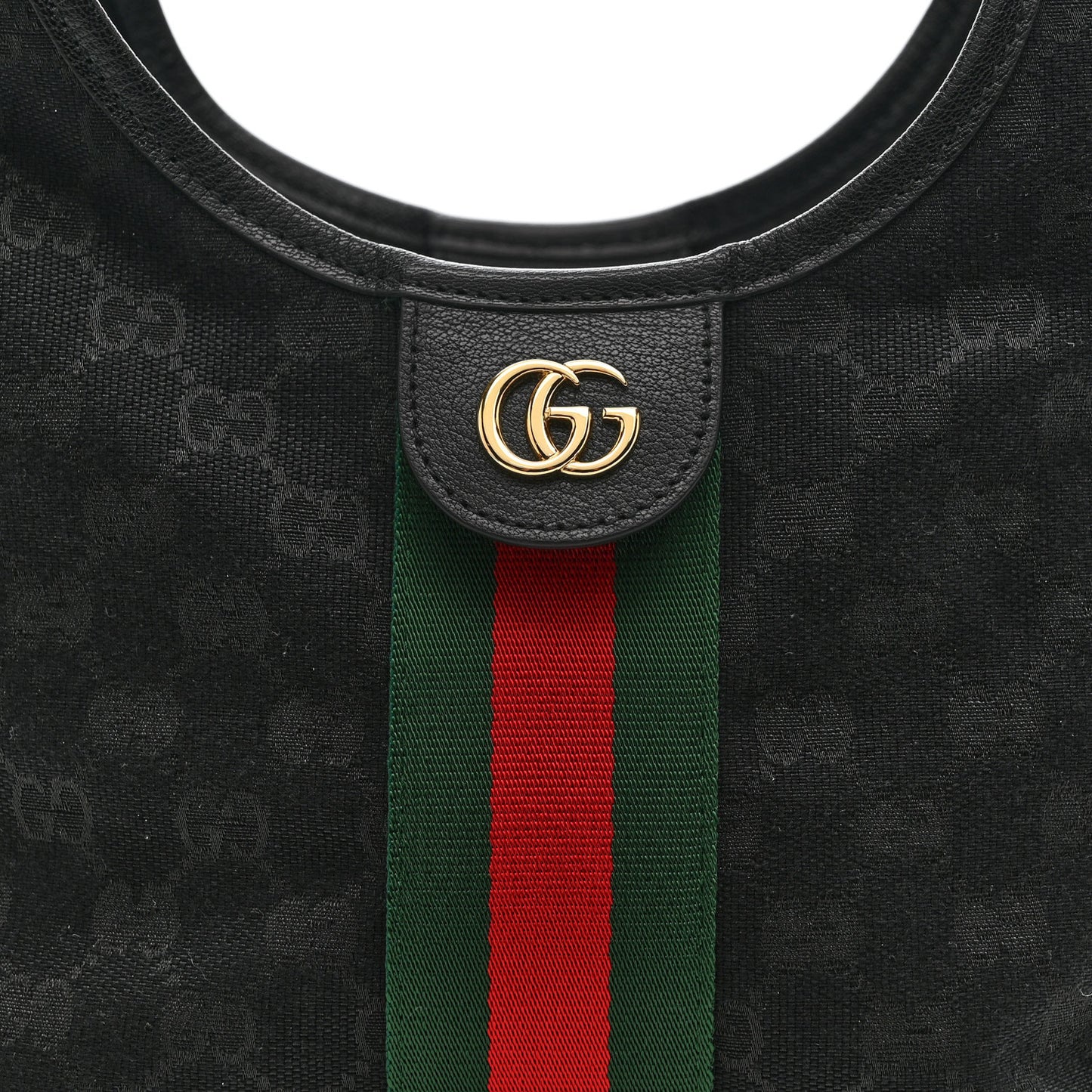 Denim GG Monogram Web Small Giglio Tote Black