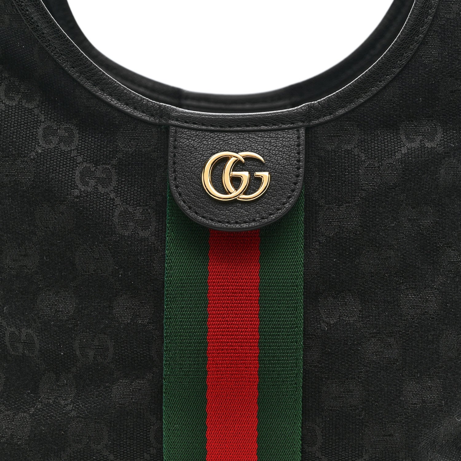 Gucci Denim GG Monogram Web Small Giglio Tote Black 7 of 9