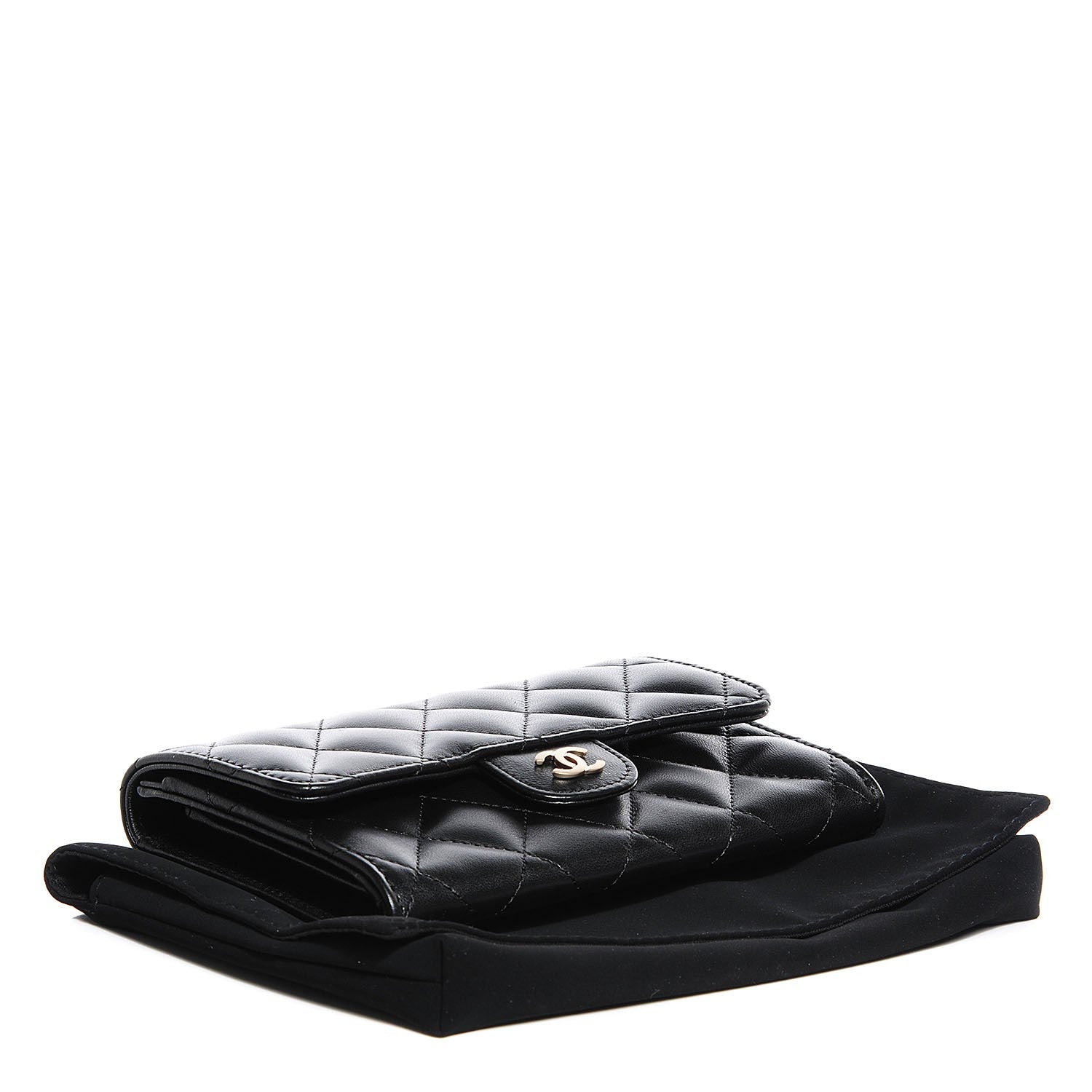 Chanel Lambskin Quilted Small Flap Wallet Black 4 of 9