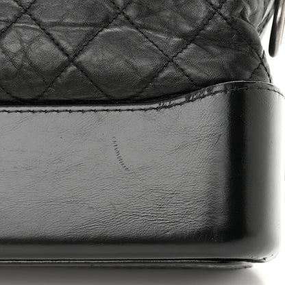Chanel Aged Smooth Calfskin Quilted Medium Gabrielle Logo Hobo Black 13 of 15