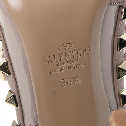 Valentino Garavani Patent Nappa Rockstud Ankle Strap 100mm Pumps 36.5 Poudre 6 of 13