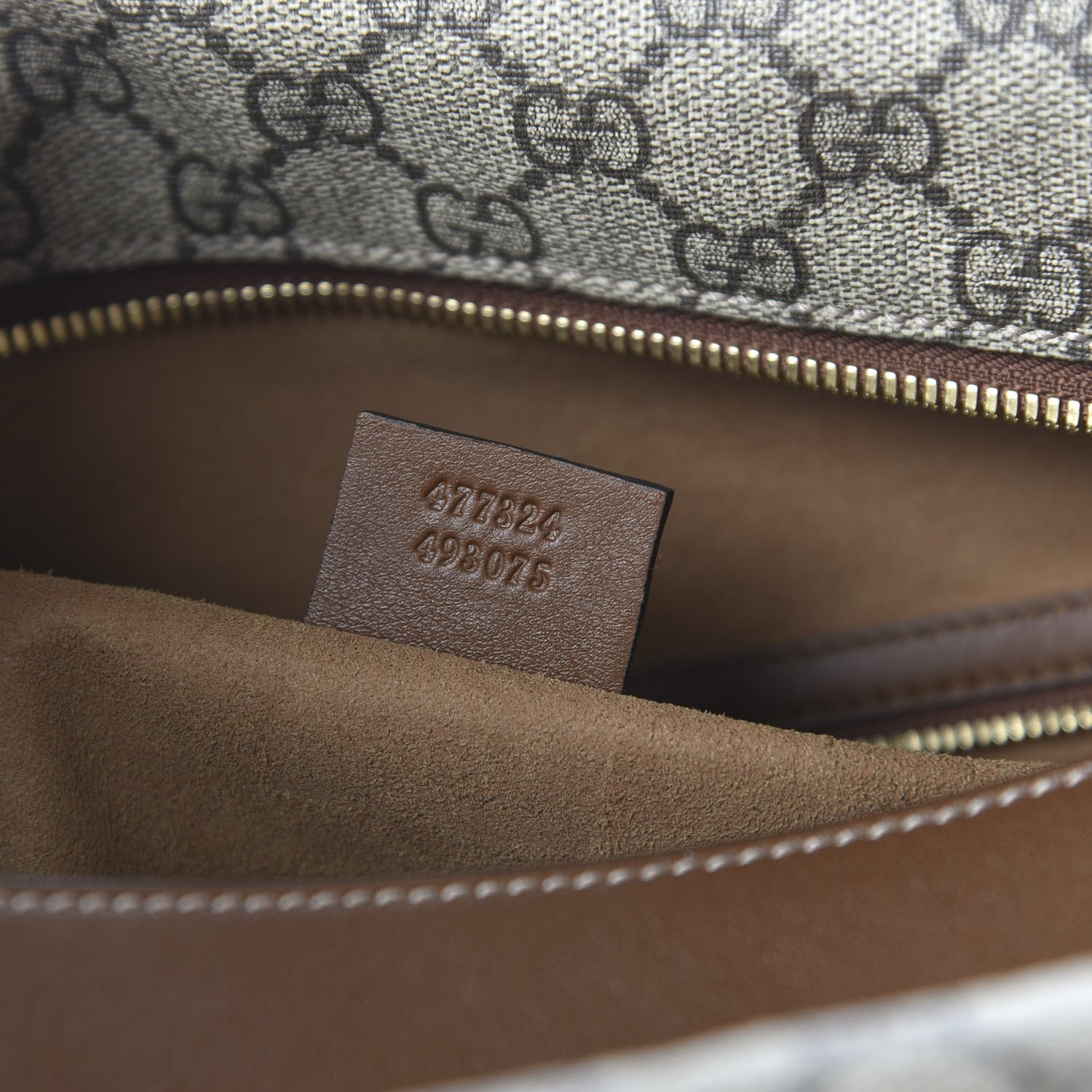 Gucci GG Supreme Monogram Large Linea A Hobo Light Brown 9 of 10