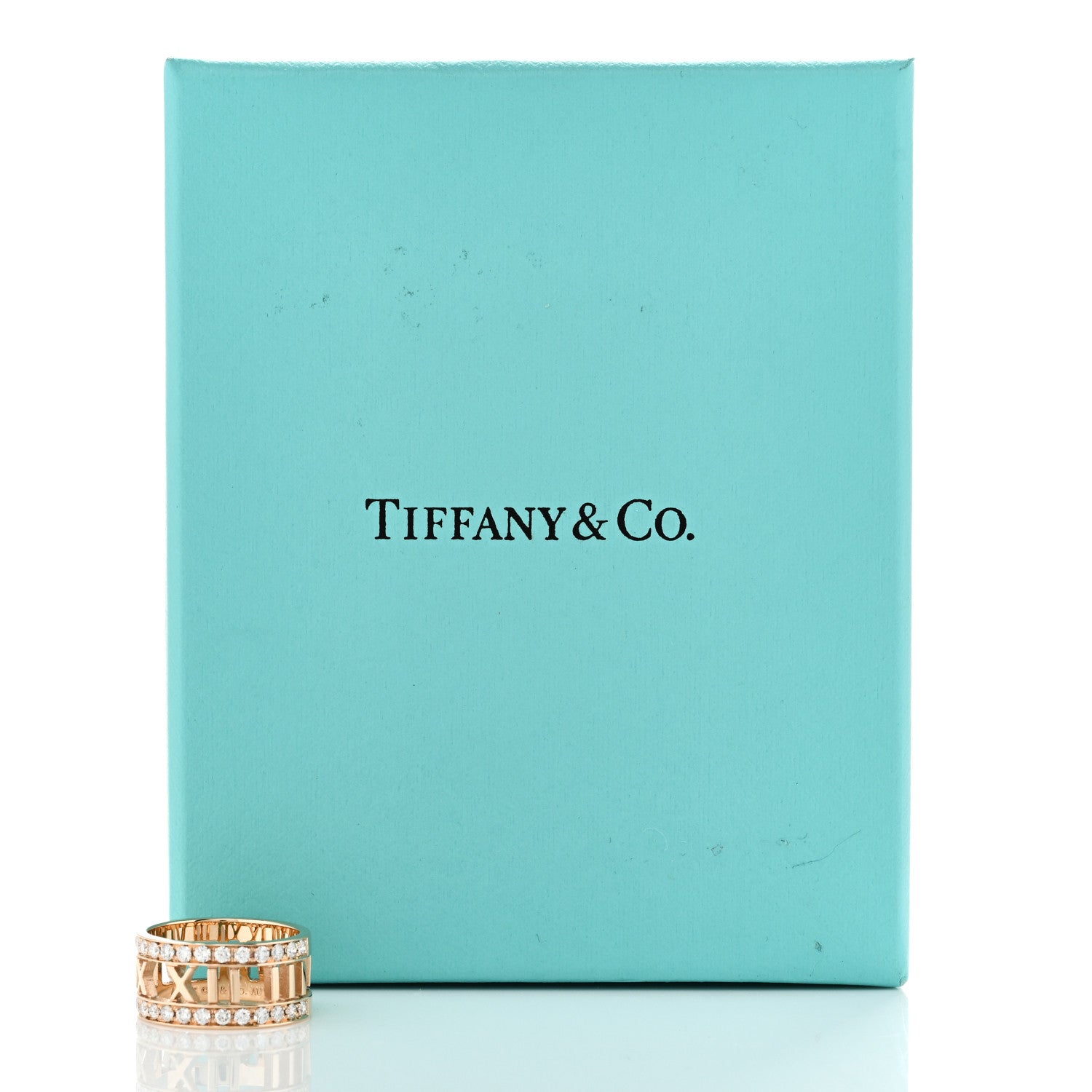 Tiffany 18K Rose Gold Diamond Wide Atlas Open Ring 48 4.5 6 of 6
