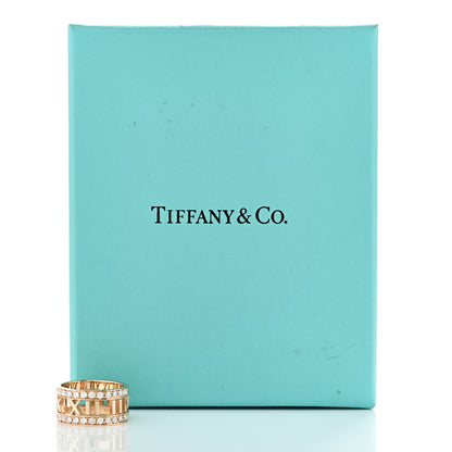 Tiffany 18K Rose Gold Diamond Wide Atlas Open Ring 48 4.5 6 of 6