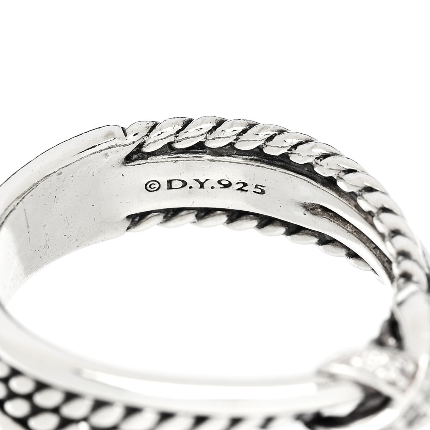 Sterling Silver Diamond X Crossover Ring 54 7