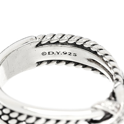 David Yurman Sterling Silver Diamond X Crossover Ring 54 7 4 of 6