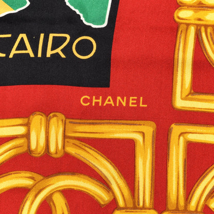 Chanel Silk Square Travel Scarf Red Multicolor 2 of 3