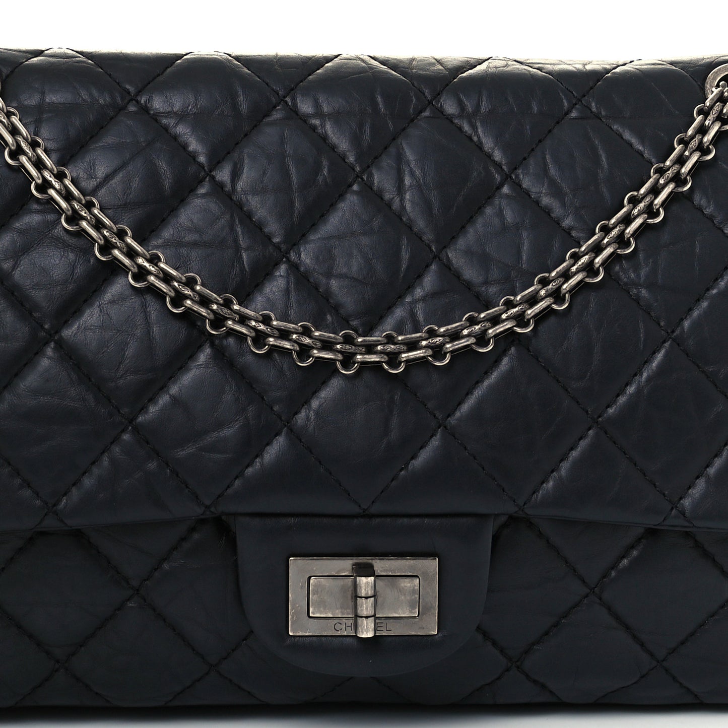 Aged Calfskin Quilted 2.55 Reissue 226 Flap Black