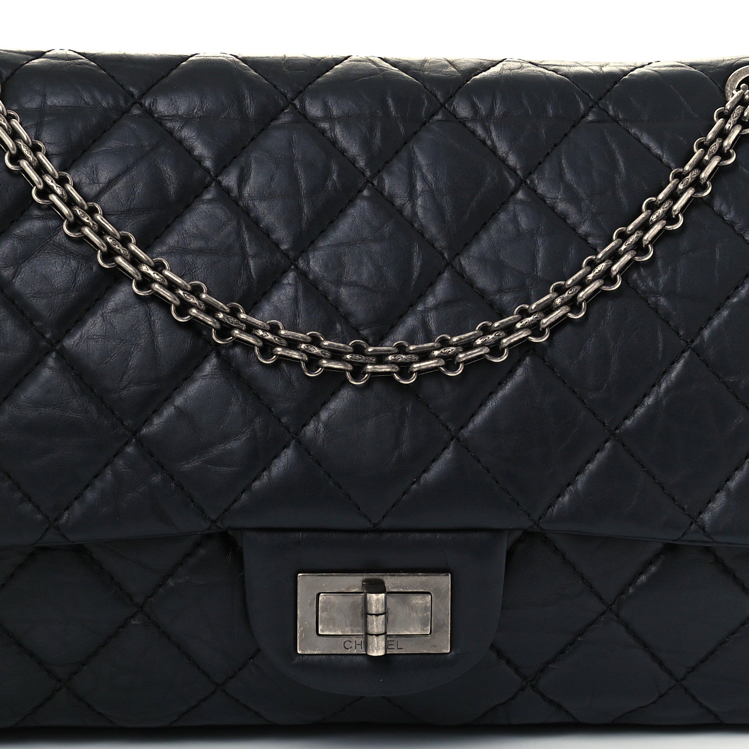 Chanel Aged Calfskin Quilted 2.55 Reissue 226 Flap Black 8 of 10