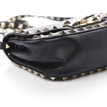 Valentino Garavani Vitello Mini Rockstud Flap Saddle Crossbody Bag Black 8 of 12