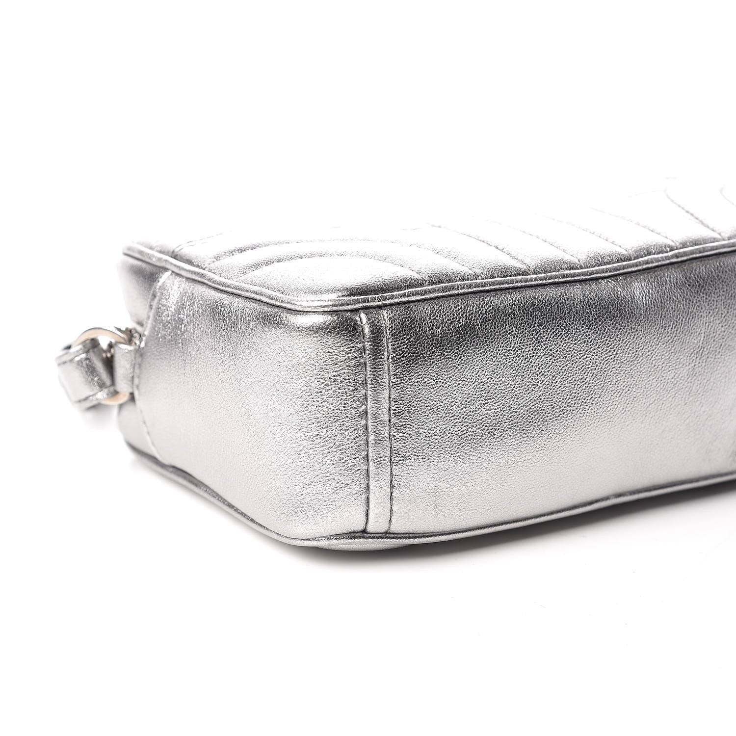Prada Metallic Nappa Impunture Diagramme Crossbody Cromo 5 of 13