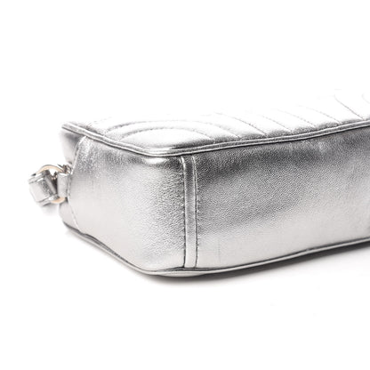 Prada Metallic Nappa Impunture Diagramme Crossbody Cromo 5 of 13