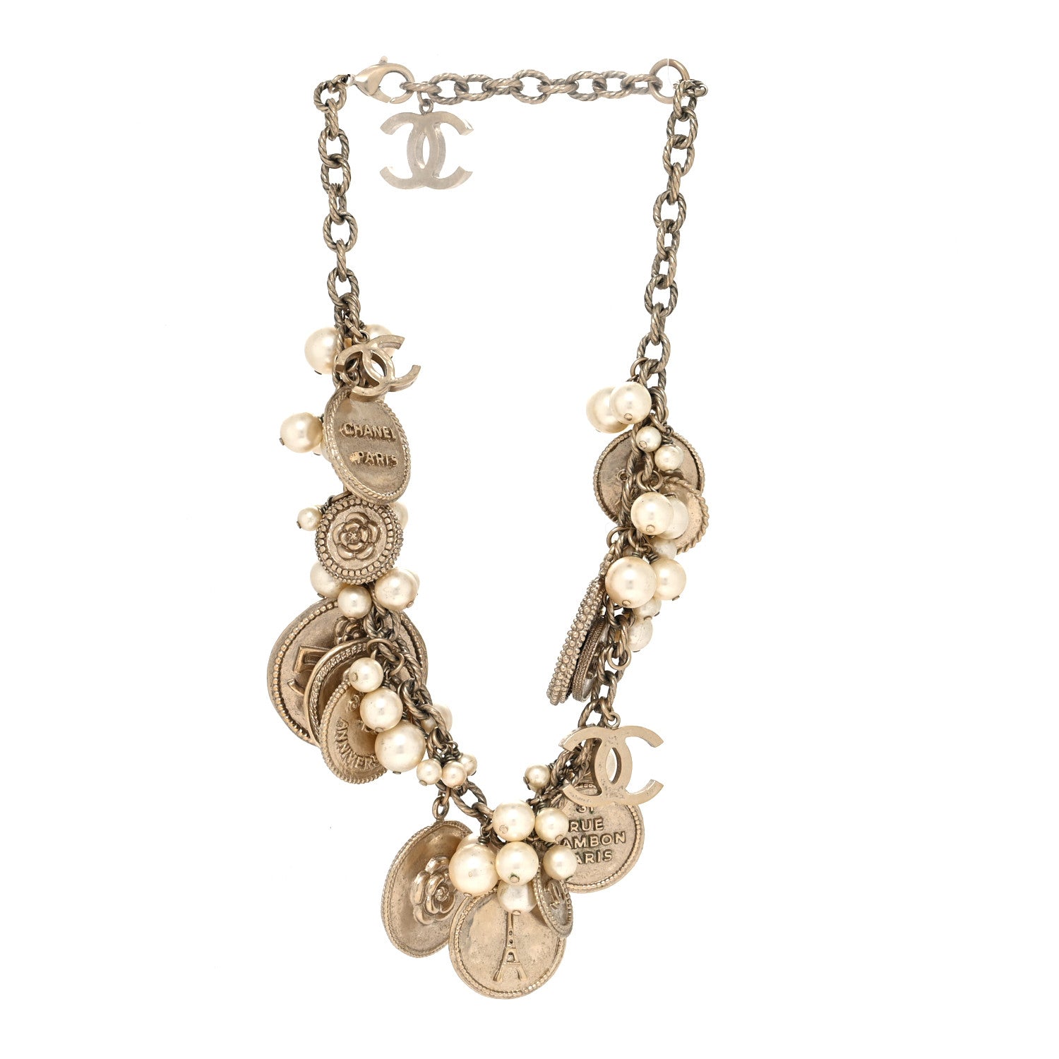 Chanel CC Medallion 100 Anniversary Chain Necklace Gold 3 of 6