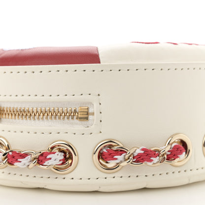 Chanel Lambskin Coco Lifesaver Round Bag Red White 9 of 12