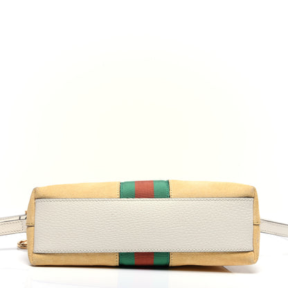 Gucci Suede Calfskin GG Web Small Ophidia Dome Shoulder Bag Burro New Mystic White 11 of 13