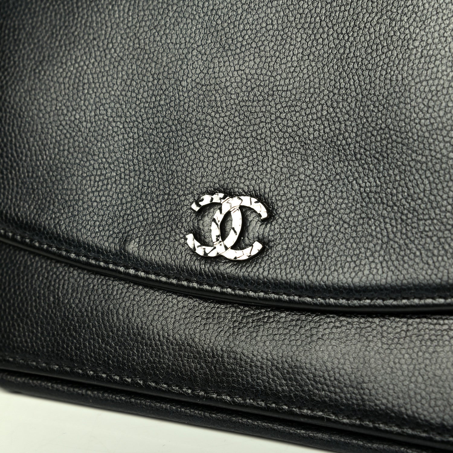 Chanel Caviar Sevruga Wallet On Chain WOC Black 6 of 7