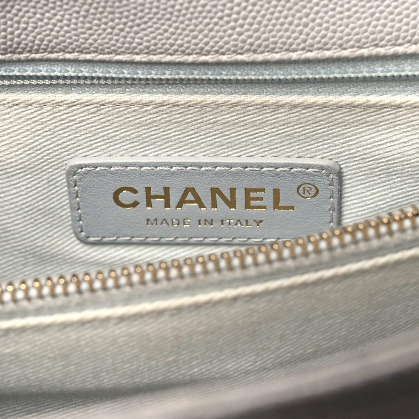 Caviar Quilted Small Coco Handle Flap Light Grey