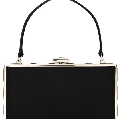 Judith Leiber Satin Crystal Box Clutch Black Silver 7 of 10