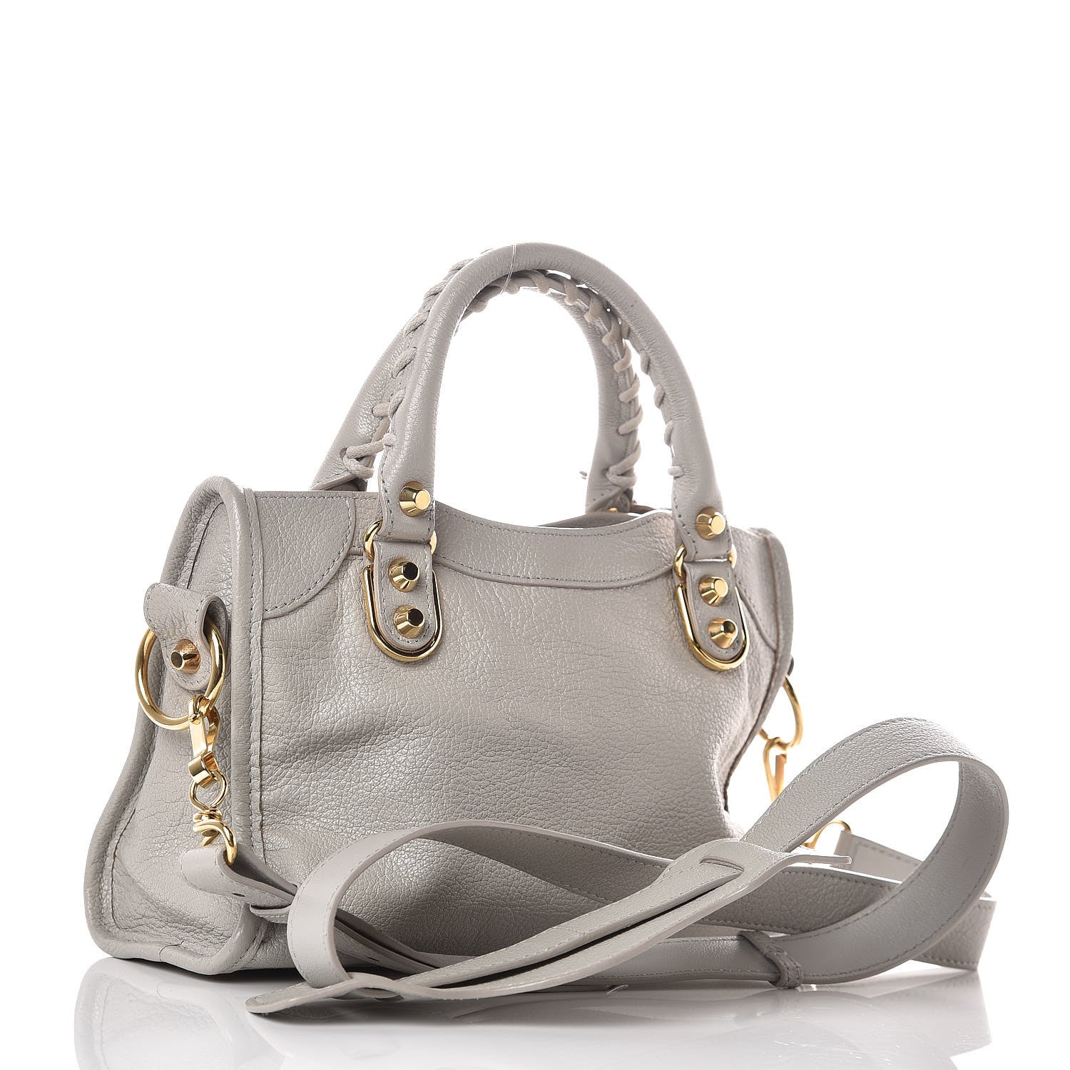 Balenciaga Chevre Gold Metallic Edge Hardware Mini City Gris Glace 3 of 9