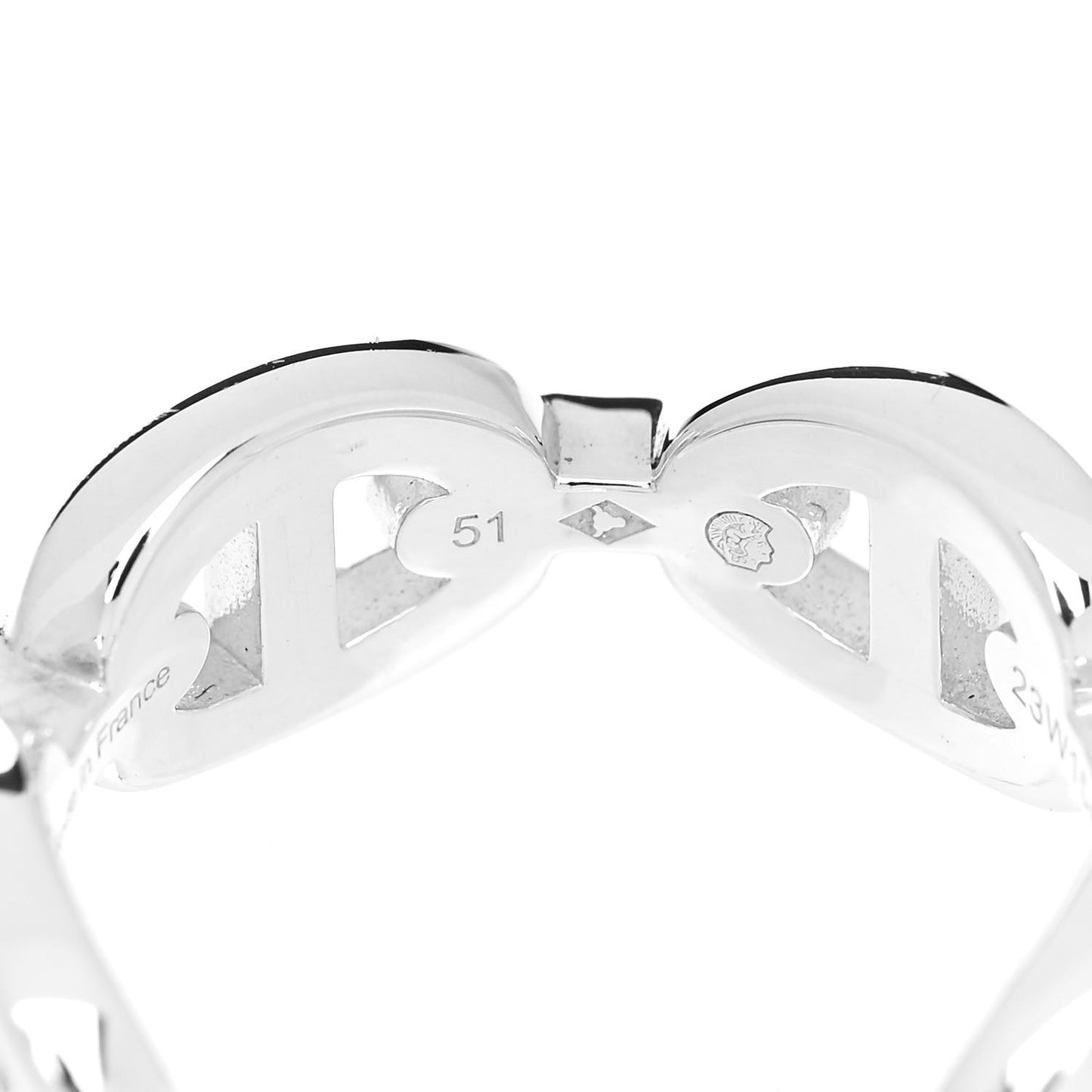 Sterling Silver PM Chaine d'Ancre Enchainee Band Ring 51 5.75