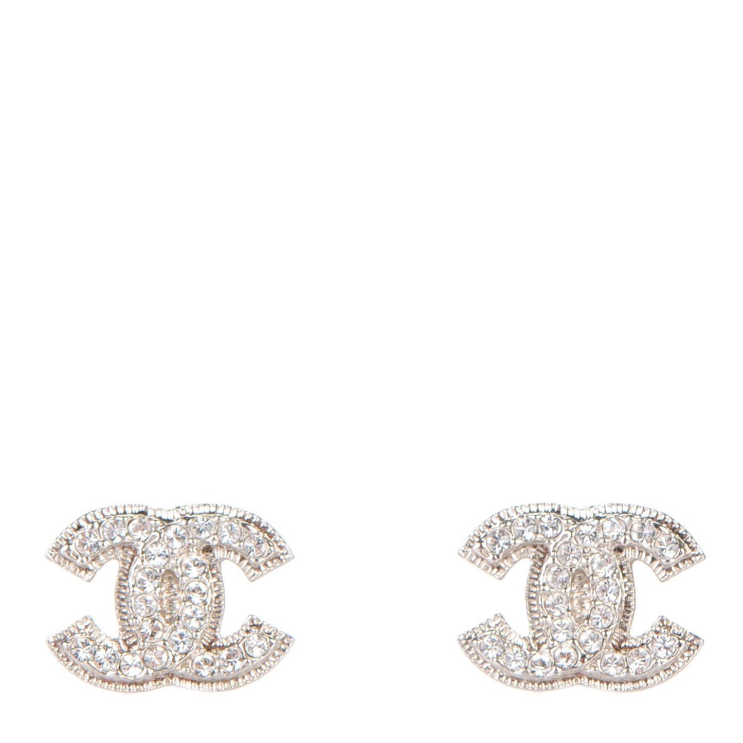 Crystal CC Earrings Silver