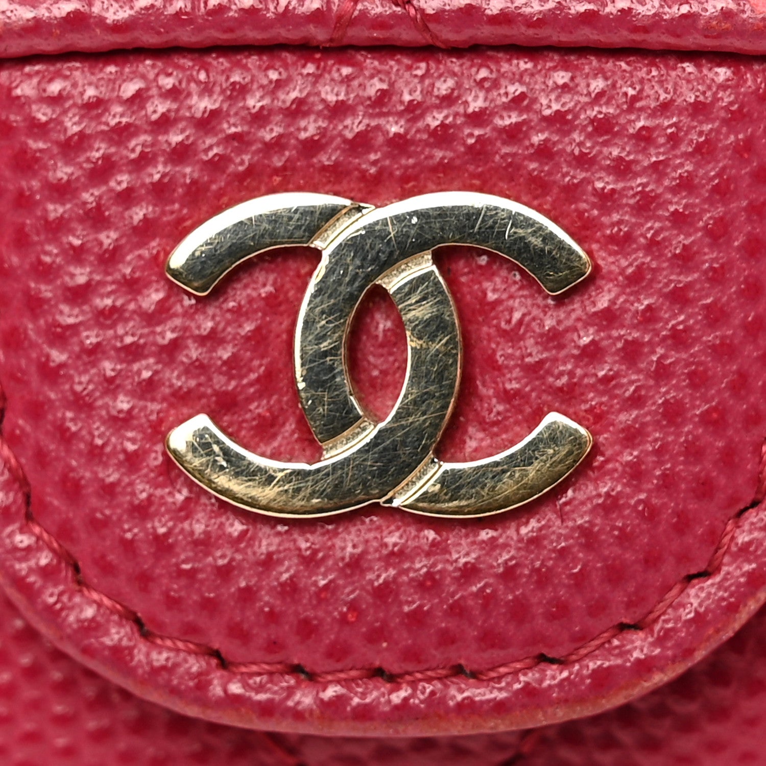Chanel Caviar Quilted Flap Card Holder Wallet Dark Pink 11 of 12