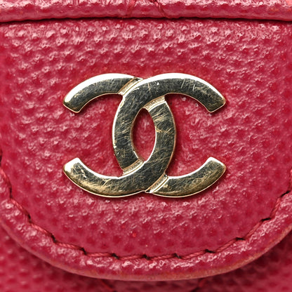 Chanel Caviar Quilted Flap Card Holder Wallet Dark Pink 11 of 12