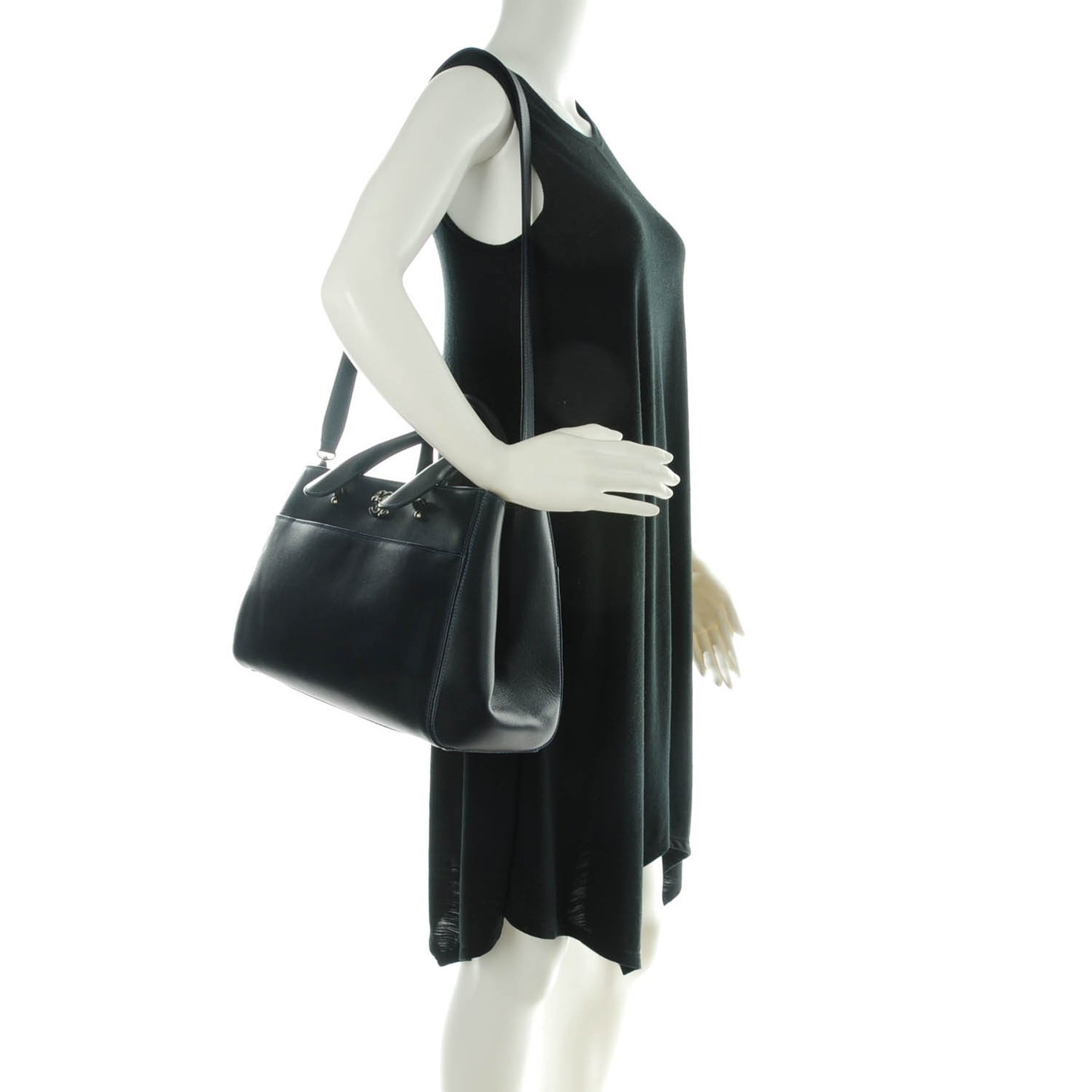 Caviar Medium Cerf Executive Shopper Tote Navy