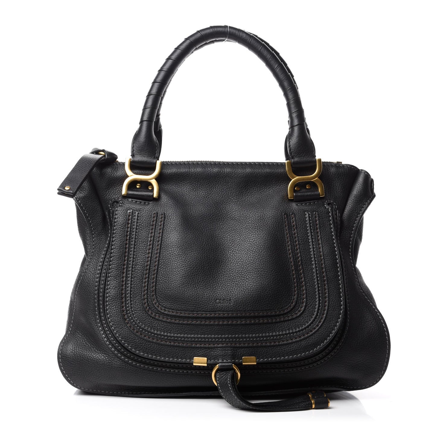Calfskin Medium Marcie Satchel Black