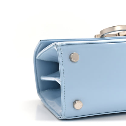 Salvatore Ferragamo Brushed Off Calfskin Mini Iconic Top Handle Bag Sky Blue 9 of 14